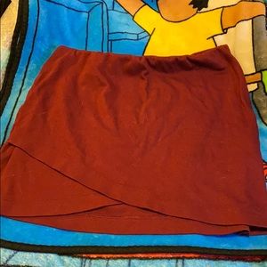 Burgundy red skirt